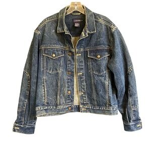 Calvin Klein Denim Jacket Mens Medium Blue Trucker Button Front Classic